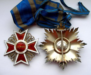 Крест и Звезда Ордена Короны Румынии. Люкс