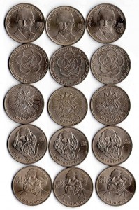 Юбилейные рубли 3,5, СССР 69 шт.