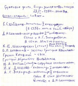 Бюро Землячества Котовцев 1 соз.Москва 23/I-34г.
