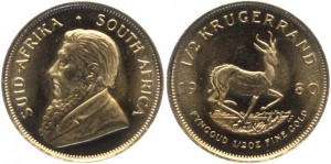 Золото 1/2 Крюгеранда 1980 год