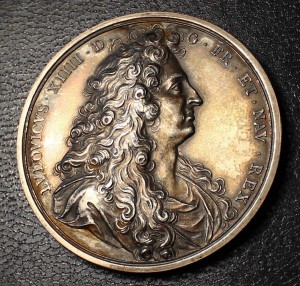 Франция Медаль 80гр 54мм Людовик XIV 1669г Серебро