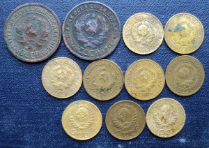 51 монета (1-2-3-5-20 коп) с 1924 – 57 + бонус.