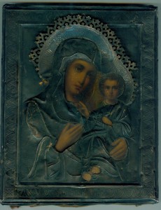 Икона Божией Матери. оклад Серебро 84.