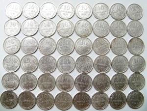 Биллоны   10 , 15 и 20 коп 1922-1930 г - 172 шт