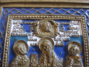 "Тяжёлая" пластика,эмали. "Трое Свт."