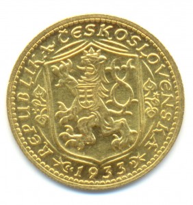 Чехословакия 1 дукат 1933 года. Золото.