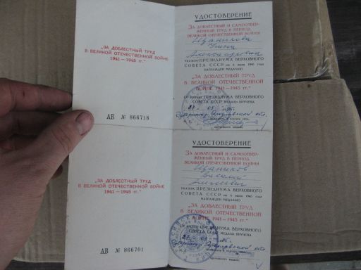 ЗДТВОВ 1995года 2шт. На супругов.