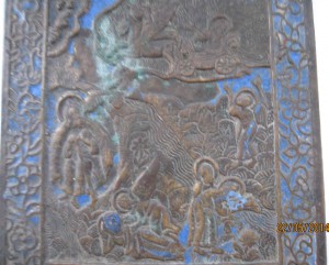 плашка эмал. Илья-пророк на колеснице