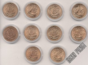 Набор (10 штук) цветных монет