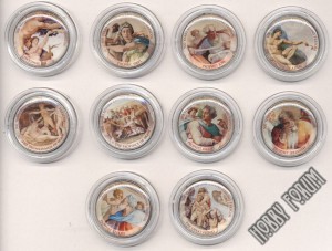 Набор (10 штук) цветных монет