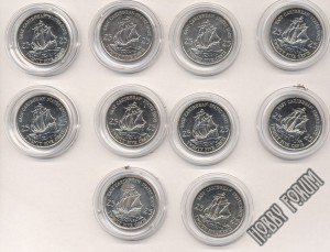 Набор (10 штук) цветных монет