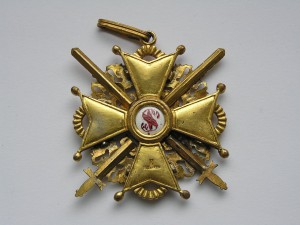 Св. Станислав 2-й степ. с мечами , бронза.
