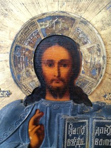 Спаситель,оклад серебро 84