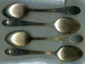 Ложки чайные, 875, 4 шт., Зiд.