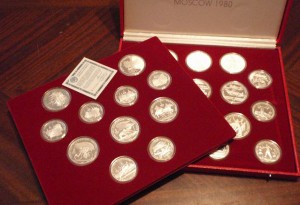 Набор серебро Олимпиада 80-х 28 монет proof