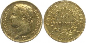 Золото 40 франков Наполеон I 1812 год