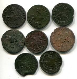 Копейки Петровские.13 штук