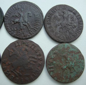 Кошель Петровских копеек.