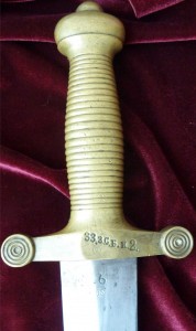 ТЕСАК ПЕХОТНЫЙ ОБР. 1848 ГОДА 33.З.С.Б.И.2. 1863 ГОД