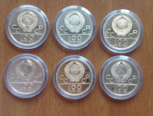 Олимпиада 100 руб золото 6 шт