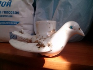 Дореволюционная лампадка-голубь (фарфор)