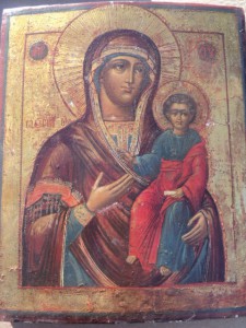 Смоленская икона Богородицы . Одигитрия. Серебро.