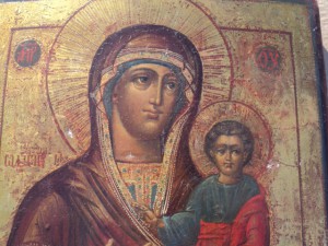 Смоленская икона Богородицы . Одигитрия. Серебро.