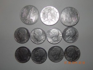 Италия. 11 монет . 1939-1942