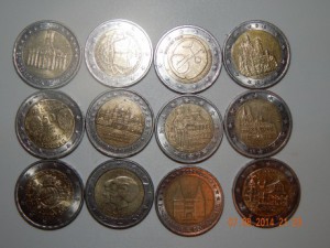 2 евро. 12 шт. разные. юбилейные. Германия