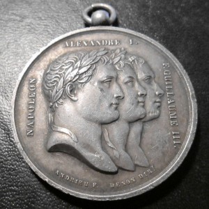 Медаль Тильзитский Мир 1807 Александр Наполеон Вильгельм