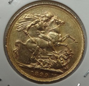 Золото Соверен Виктория 1899 год