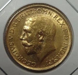 Золото Соверен Георг V 1912 год