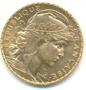 20 франков петух 1913 г.
