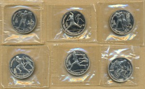 Барселона 6 монет 1991г. в запайках