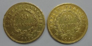 Франция 40 франков Наполеон I 1811 и 1812 г.