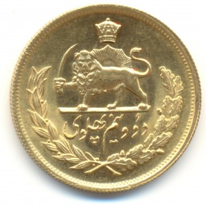 Иран 2,5 пахлави 1978 года, золото.