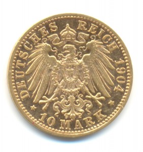 Вюртемберг 10 марок 1904 года.