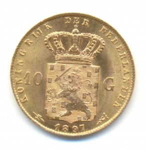 Нидерланды 10 гульденов 1897 года.