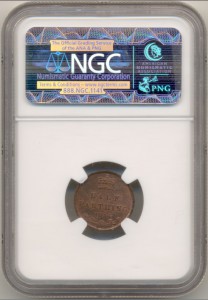 Великобритания: половина фартинга 1844-го в слабе NGC.