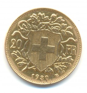 Швейцария 20 франков 1930 года.