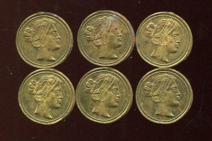 Жетоны.Шесть штук