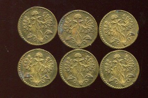 Жетоны.Шесть штук