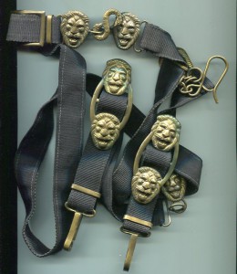 Ремень с подвесами для кортика-черный-злые львы