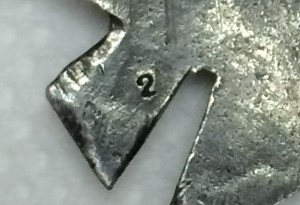 Боевая вторая отечка с клеймом цифра "2"