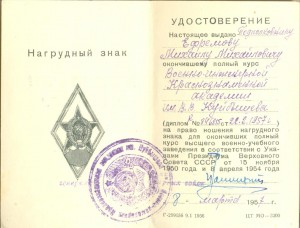 Уд-ние Военно-Инженерной Академии им. В.В. Куйбышева