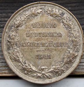 Почетная медаль немецкого общества разведения канареек.