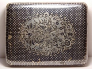 Портсигар Турецкая революция 1908 г. чернение
