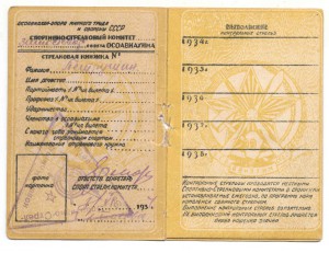 Док к знаку "Ворошиловский стрелок" 1934г.