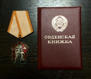 Орден "Знак почета" на Устиновском документе.