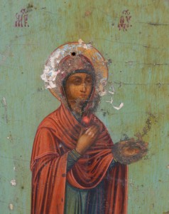 Икона Богородицы "Боголюбская" Серебро 84, финифть.
